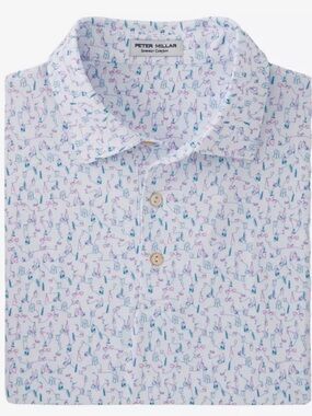 Peter Millar "Spirit Guide" Performance Polo! Pastels/White - XL - NWT & Sealed